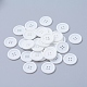 アクリル縫い付け用ボタン  衣装デザインのためのプラスチックボタン  4穴  染め  フラットラウンド  ホワイト  25x3mm  穴：2mm X-BUTT-E076-D-01-2