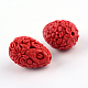 Perles de cinabre de fleurs sculptées CARL-Q004-53-2