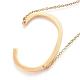 304 Stainless Steel Initial Letter Pendant Necklaces NJEW-G269-01G-C-3