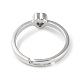 Set di anelli per coppia abbinati con 2 cuore in stile 2 e parola amore con zirconi cubici RJEW-Z021-01P-3