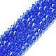 Blue Glass Bicone Beads Strands X-GLAA-S026-6mm-02