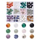 120 pieza de 12 estilos de cuentas redondas de piedras preciosas mixtas. G-FS0005-74-1