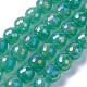Fili di perline di avventurina verde naturale galvanica G-F627-02-D02-1