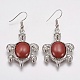 Natural & Synthetic Gemstone Dangle Earrings EJEW-K066-A-2
