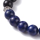 Stretch-Armband aus natürlichem Lapislazuli (gefärbt) und Tigerauge mit runden Perlen für Frauen und Mädchen BJEW-JB07261-05-4