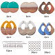 SUNNYCLUE 1 Bag 6 Pairs Resin Wood Pendant Acrylic Resin Earring Making Kit Bohemian Round Square Drop Mottled Earring Jewelry Arts Craft for Beginners Women DIY-SC0007-05-2