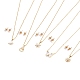 Collier pendentif en laiton zircone cubique et boucles d'oreilles parures de bijoux SJEW-L154-10G-2