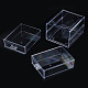 二層ポリスチレンプラスチックビーズ貯蔵容器  2つのコンパートメントオーガナイザーボックス付き  長方形の引き出し  透明  19.4x15.2x11.5cm CON-N011-043-4