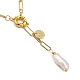 Collares de lazo de perlas keshi de perlas barrocas naturales NJEW-JN03042-6