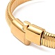 Placage ionique (ip) 304 bracelet chaîne serpent plat extensible en acier inoxydable avec fermoir magnétique pour hommes femmes BJEW-E009-12G-01-3