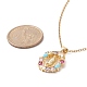 Ovale de zircon cubique coloré avec collier pendentif vierge marie NJEW-JN04207-4