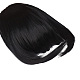 女性のためのヘアフリンジのクリップ  耐熱高温繊維  テンプル前面のフリンジが付いた合成フラットバン  ブラック  19.6~21.6インチ（50~55cm） OHAR-G006-C04-3