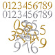 Nbeads 20 個 2 色刺繍番号パッチ  刺繍レースパッチ desorative 縫うアップリケメタリックアップリケクラフトドレス装飾修理服バックパック  シルバー/ゴールド PATC-NB0001-19-1