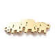 304ステンレス鋼リンクコネクター  レーザー切断  母と赤ちゃんの象の形  母の日のために  ゴールドカラー  8x25x1mm  穴：1mm X-STAS-O128-26G-1