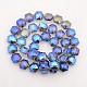 Hexagon Electroplate Full Rainbow Plated Glass Beads Strands EGLA-P015-F08-1