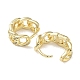 Серьги-кольца из настоящего латунированного золота 18 карат EJEW-L269-053G-2
