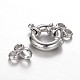 Rhodium Plated 925 Sterling Silver Spring Clasp Sets STER-N014-31-2