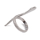 304 Stainless Steel Snake Open Cuff Ring Findings RJEW-G285-25P-3