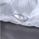 925 anello regolabile da donna in argento sterling con micro pavé di zirconi trasparenti placcati al rodio RJEW-G302-01P-6