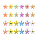 Cheriswelry 48pcs12色亜鉛合金ペンダント  スプレー塗装  花  ミックスカラー  21.5~25x19~22x4.5~5mm  穴：2mm  4個/カラー FIND-CW0001-06-1