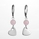 Heart 304 Stainless Steel Natural Mixed Stone Dangle Leverback Earrings EJEW-JE01733-2