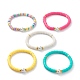 Bracelets élastiques faits à la main de perles heishi en pâte polymère X-BJEW-JB05759-1