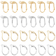 Dicosmétique 40 pièces 2 styles boucles d'oreilles à levier en or et argent crochets de boucle d'oreille circulaires en laiton boucles d'oreilles à levier pour la fabrication de boucles d'oreilles bricolage KK-DC0002-15-1