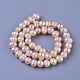 Fili di perle di perle d'acqua dolce coltivate naturali PEAR-E004-23-01-2