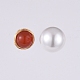 Natural Red Agate/Carnelian Ball Stud Earrings EJEW-JE03980-02-5