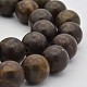 Natural Bamboo Leaf Stone Round Bead Strands G-J276-23-12mm-1