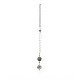 Pierre de lune blanche naturelle et strass en alliage décorations de pendentif en perles rondes HJEW-JM00806-1