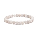 Bracelet extensible perlé rond en agate folle naturelle BJEW-JB08643-1