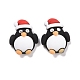 樹脂カボション  クリスマステーマ  クリスマス帽子のペンギン  ブラック  23.5x18.5x8mm X-CRES-D004-06-2