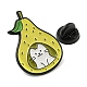 Frutta di cartone animato con spille smaltate di gatto JEWB-F031-01C-3