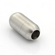 304 Magnetverschluss aus Edelstahl mit mattierter Oberfläche und Klebeenden STAS-O042-B-24-3