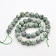 Rondes givrées tache verte naturelle perles de jaspe brins G-E302-109-10mm-2