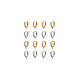 DICOSMETIC 16Pcs 2 Colors Brass Micro Pave Cubic Zirconia Huggie Hoop Earring Findings KK-DC0002-76-6