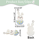 DICOSMETIC 50Pcs Resin Rabbit Charms Easter Theme Charms Rabbit with Eggshell Pendant Charms Mini White Animal Charms with 2mm Iron Loops for DIY Ornaments Necklace Bracelet Keychain Crafting RESI-DC0001-03-2