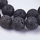 Brins de perles de pierre de lave naturelle X-G-R193-18-10mm-3