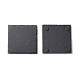 天然黒石カップマット  ラフエッジコースター  スポンジパッド付き  正方形  100~105x100~105x4~6mm AJEW-G036-04-3