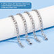 Unicraftale 10Pcs Unisex 304 Stainless Steel Curb Chain/Twisted Chain Bracelets Set STAS-UN0048-40-5