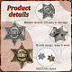 2 hebilla de cinturón de sheriff occidental de aleación de estilo vintage de 2 colores para hombres AJEW-FG0003-11-4