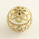 Round Handmade Rhinestone Indonesia Beads IPDL-Q036-19F-1