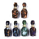 Pendentifs flacons de parfum ouvrants en pyrite synthétique et jaspe impérial assemblés G-R481-15-2