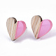 Transparent Resin & Wood Stud Earrings EJEW-N017-002A-D05-2