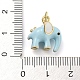 Pendentifs en laiton et émail plaqués en forme d'éléphant KK-Q804-16G-3