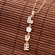 Word Love Brass Cubic Zirconia Pendant Necklaces NJEW-N0042-11G-2