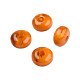 樹脂ビーズ  模造琥珀  フラットラウンド  ダークオレンジ  8x4.5mm  穴：1.6~1.8mm RESI-N034-02-K02-2