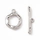 Brass Micro Pave Clear Cubic Zirconia Toggle Clasps KK-K271-17P-3