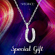 SHEGRACE Rhodium Plated 925 Sterling Silver Initial Pendant Necklaces JN917A-5